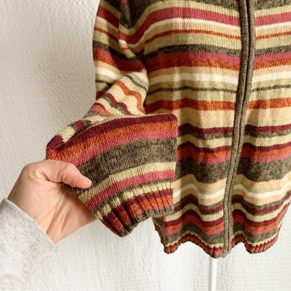 Tiara International Vintage Striped Zip Up Cottage Core Retro - Picture 9 of 12